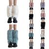 Solid Color Plush Leg Covers Warm Stylish Winter Accessory for Women Winter Thick Furry Leg Warmers Boot Toppers Cuffs