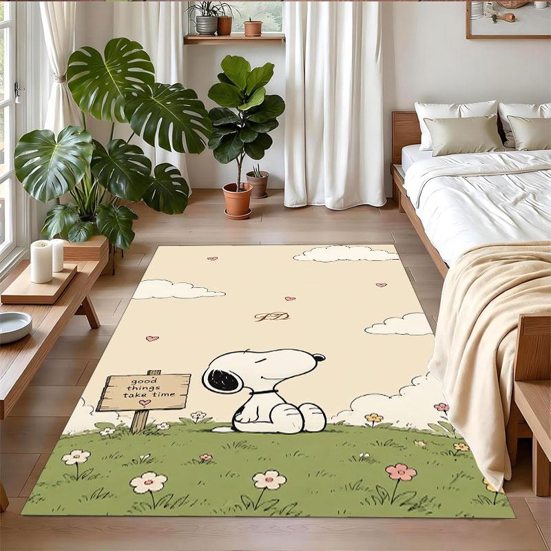 Crystal Velvet Rug Soft Non Slip Indoor Floor Mat Home DecorSnoopy Peanuts