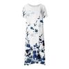Women's Summer Casual Fashion Flower Printed Short Sleeve Round Neck Pocket Dress