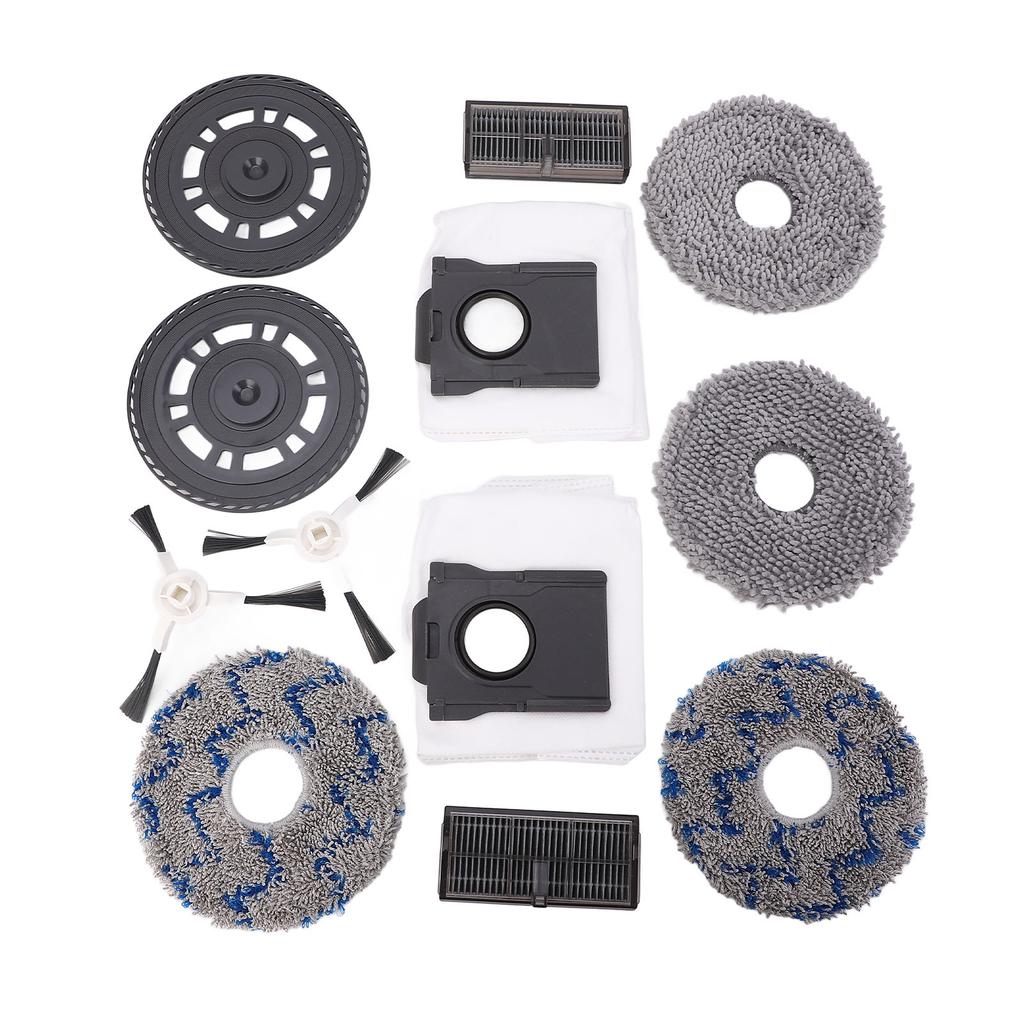 Vacuum Cleaner Accessories Kit for X30 X30 Pro Includes 2 Side Brushes 2 Filters 2 Dust Bags 4 Mop Pads 2 Mop Holders