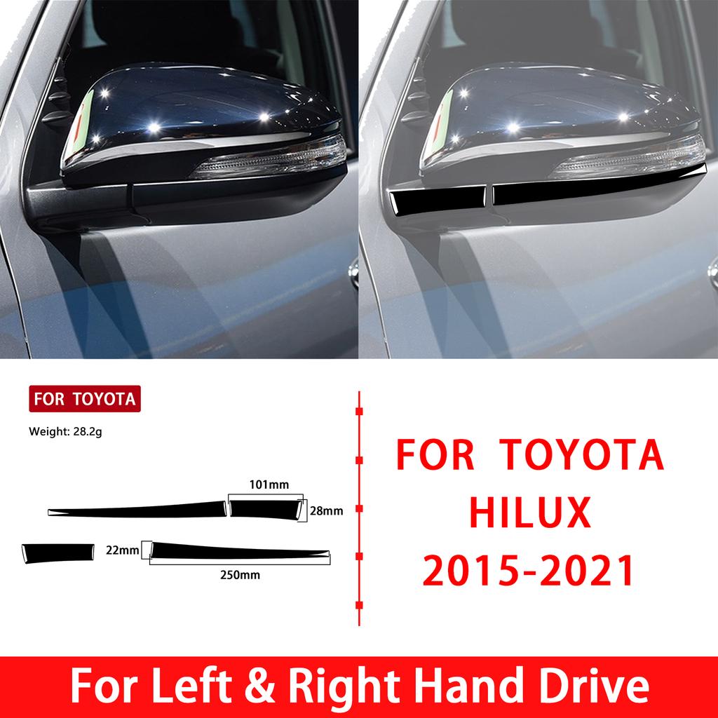 Carbon Fiber Stickers For Toyota Hilux 2015- Exterior Accessories Car Rearview Mirror Decoration Anti-Collision Protective