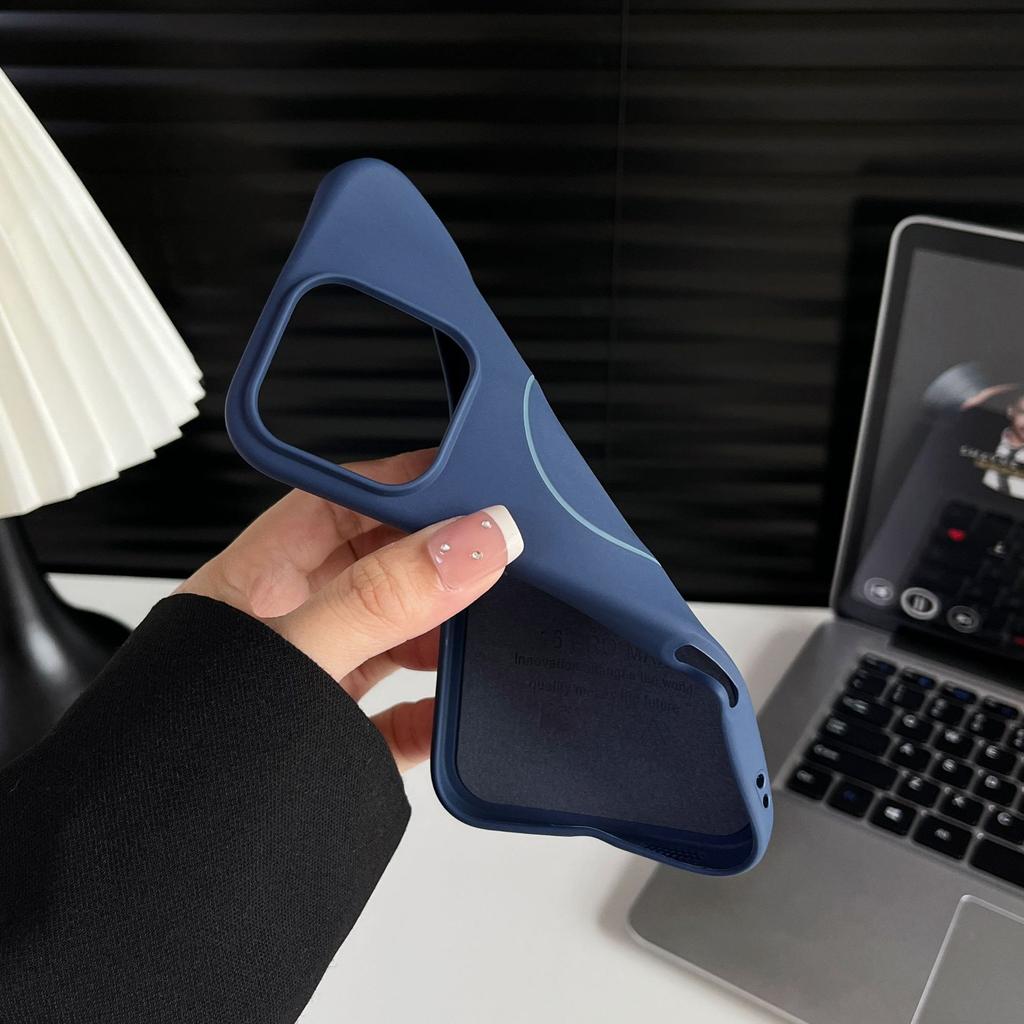 Matte TPU Magnetic Suction for IPhone17promax Mobile Phone Case Solid Color 16 with Flannel for Apple 15 Official Case