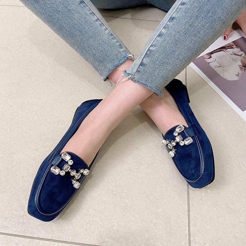 Jarní Podzimní Boty Dámské Baleríny Měkké Módní Značka Kancelářské Dámské Jednoduché Boty Černé Modré Nadměrná Velikost 42