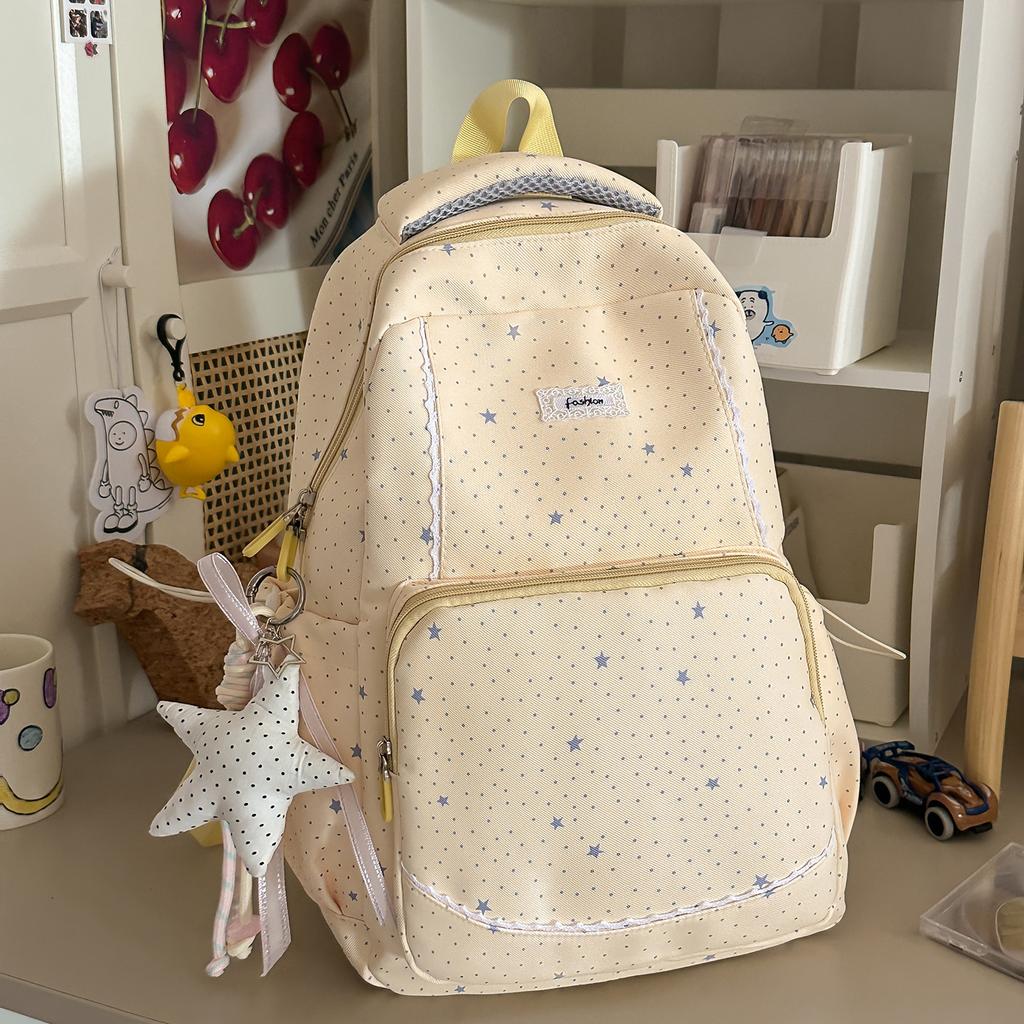 Schoolbag cloud lemon ice blue hollow lace girl heart backpack student party pure gentleness class travel small backpack