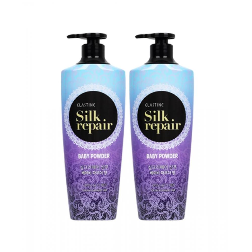 Elastine Silk Repair Baby Powder Shampoo 400ml X 2pack NONE