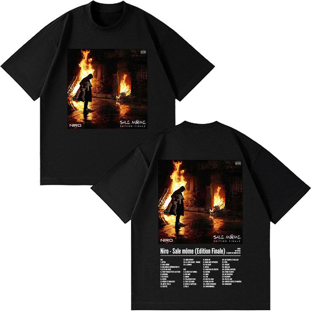 Rapper Niro OX7 Album T-shirt Men Women Clothes Hip Hop Fashion Pop Music T-shirts Male Casual Vintage T Shirt Streetwear