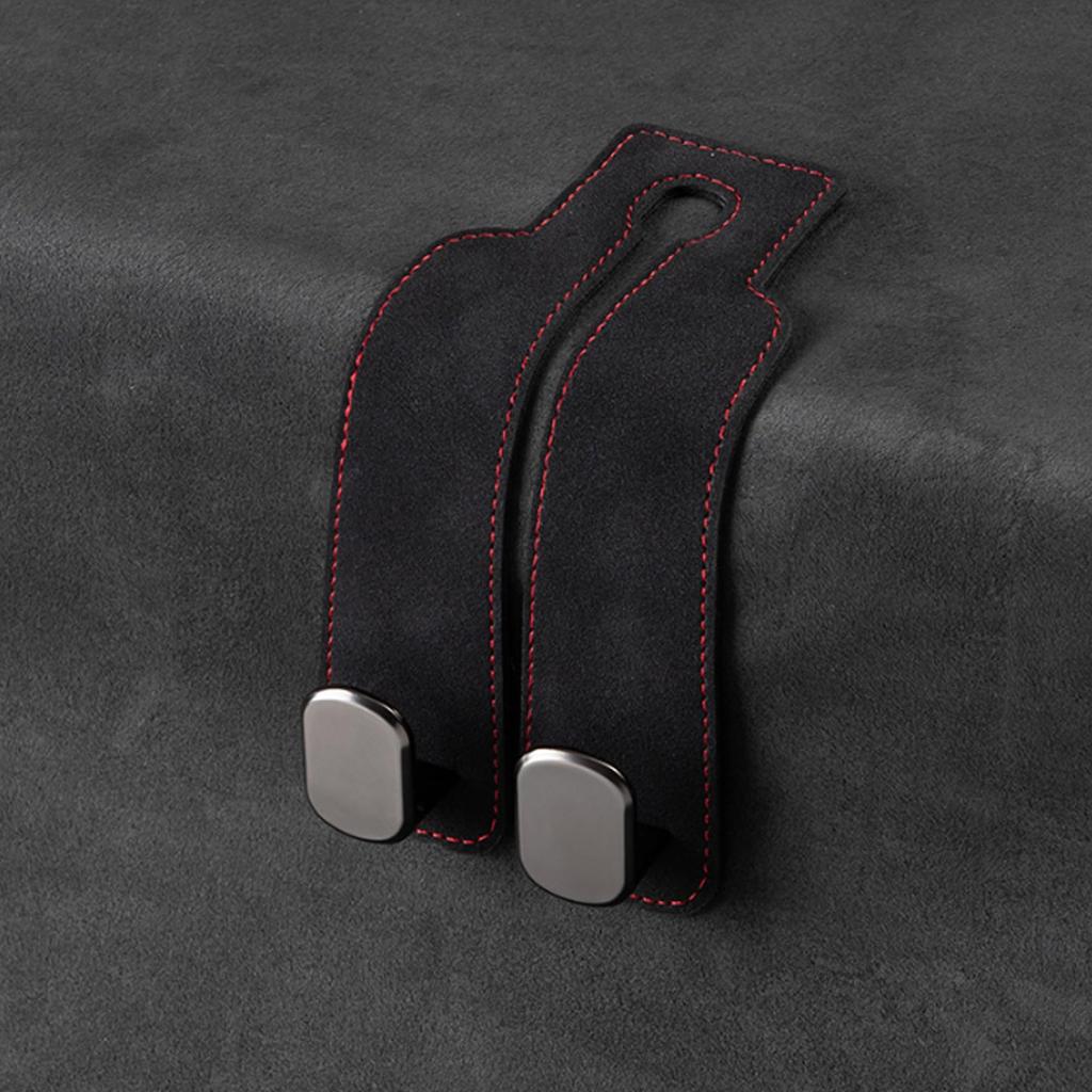 Universal Metal Car Seat Headrest Hook 2 in 1 Soft Leather Car Seat Back Hook for Purse Bag Backpack Double Hook Car Seat Hanger