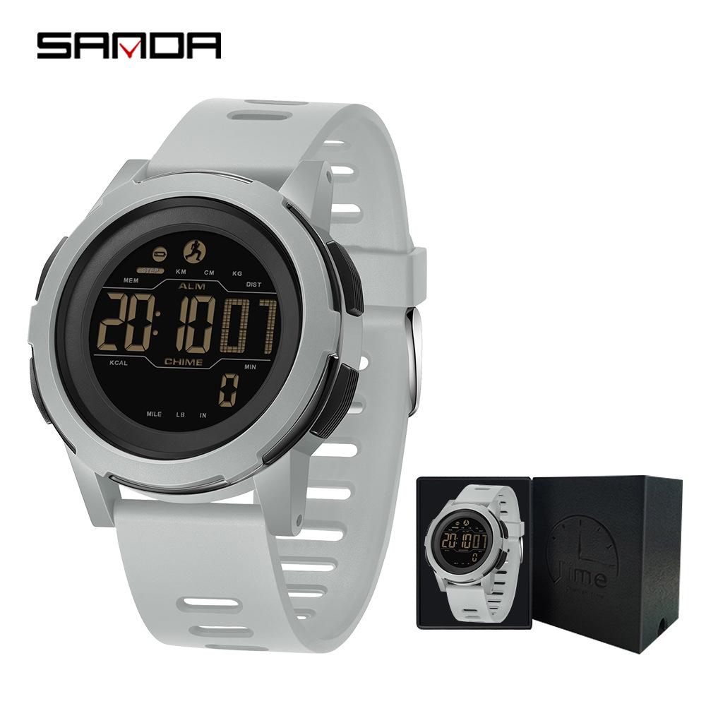 Sanda Multi-Function Smart Watch: Waterproof, Pedometer, Alarm Clock for Hiking & Sports - Unisex
