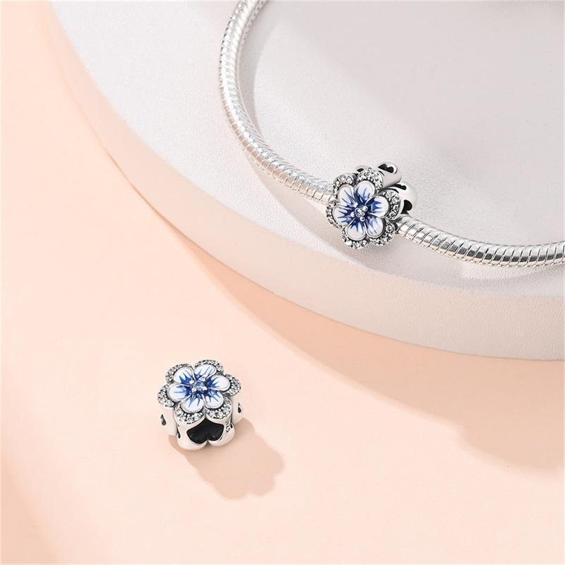 Vår Kopparfärg Körsbärsblommor Fjärilar Berlocker Pärlor Passar 3Mm Originalarmband Fina DIY-smycken Födelsedagspresenter