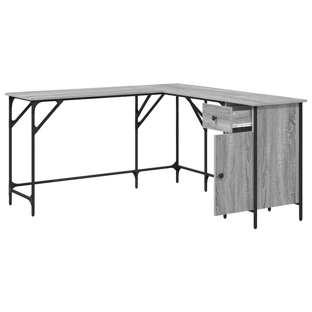 Desk Gray Sonoma 141x141x75 cm Particleboard