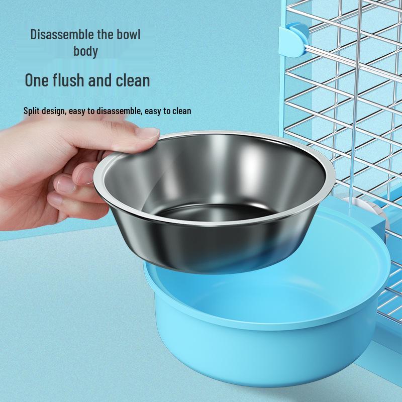 Stainless Steel Anti-Spill Hanging Pet Bowl for Cats, Dogs, and Rabbits