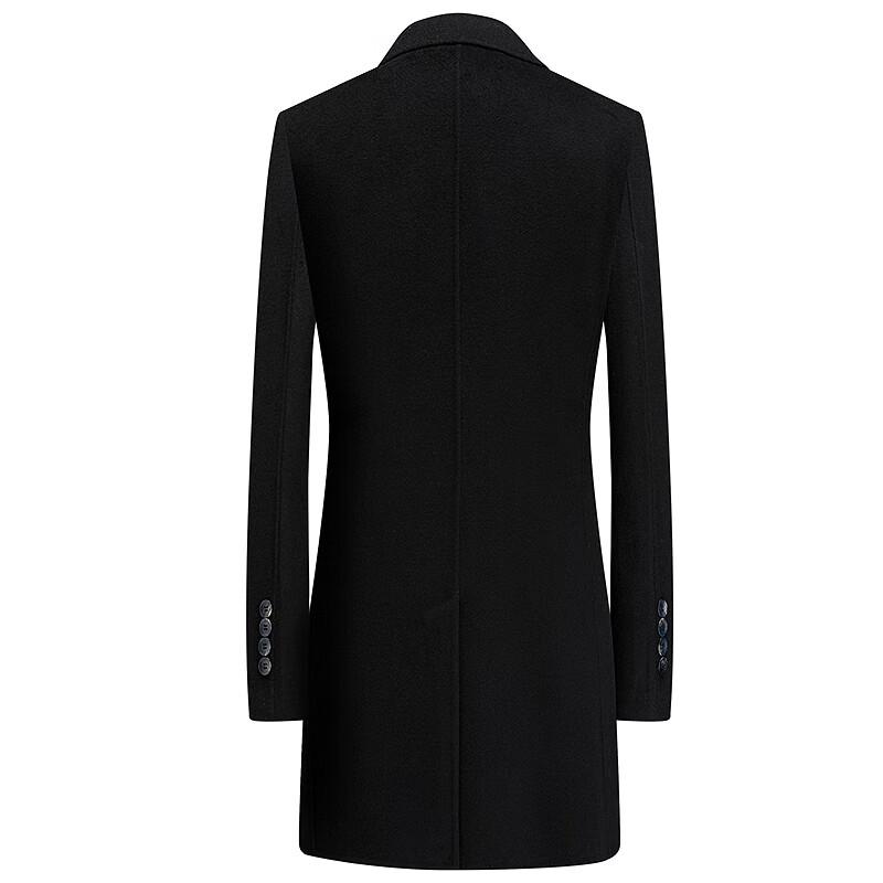 FAPAI Men's Reversible Wool Blend Mid-Length Overcoat