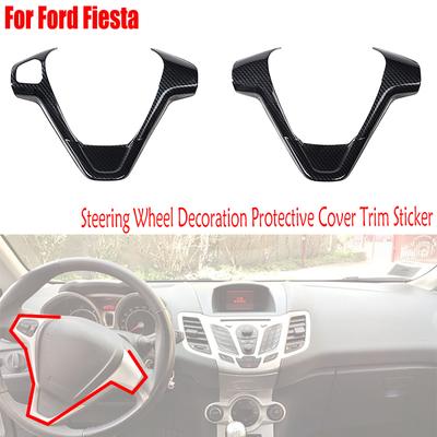Pre Ford Fiesta 2009-2013 PC Plastové Autodoplnky Interiérové ​​diely Dekorácia volantu Ochranná lišta krytu