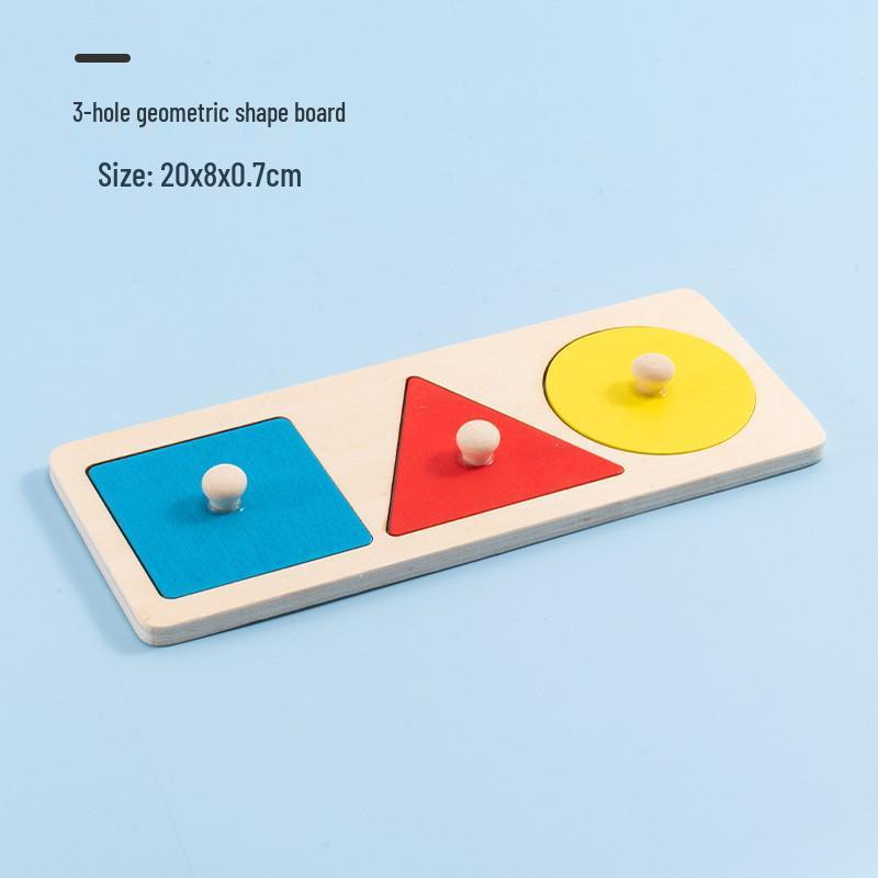 Geometric Wooden Inlay Puzzle Board for Early Childhood Education