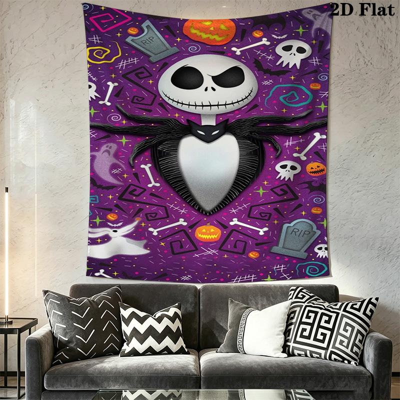 Jack Skellington Halloween Tshirt Tapestry Background Cloth Fashion Print Wall Decoration Atmospheric Background Cloth Wall Covering Decoration