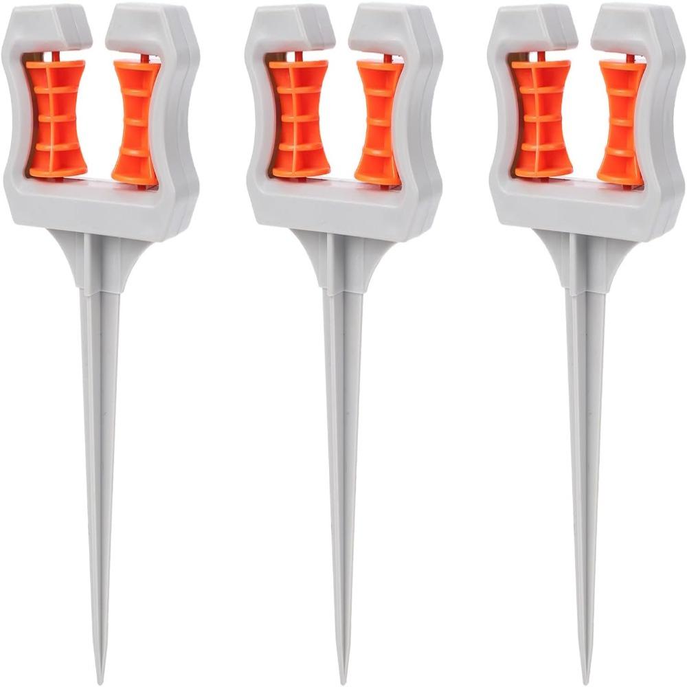 3 Pack Grey Hose Guide Spikes ABS Water Pipe Holder Spike Hose Support Stake Holder Plant Watering