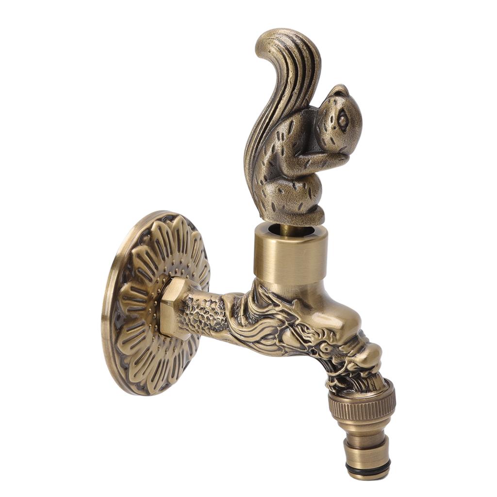 Water Faucet Copper Tap G1/2 Female Thread Home Decoration for Sink Basin Bathroom Squirrel and