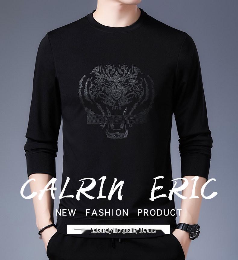 Clearance: Woodpecker Spring/Autumn Men's Long-Sleeve Round Neck Cotton T-Shirt Base Layer