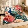 Peacock And Peonies Coral Fleece Blanket