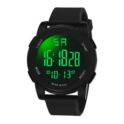 Digital Sports Watch Glass Waterproof Luminous Backlight Digital Watch with Adjustable Strap for