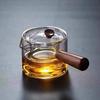 High-Temperature Resistant Borosilicate Glass Teapot with Red Sandalwood Side Handle for Electric Ceramic Stove Tea Making