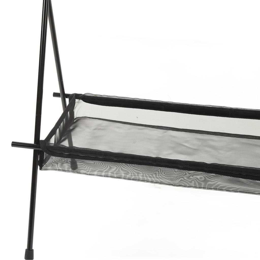 Outdoor Camping Hanging Rack Outdoor Portable Double Layer Camping Rack with Mesh Pocket