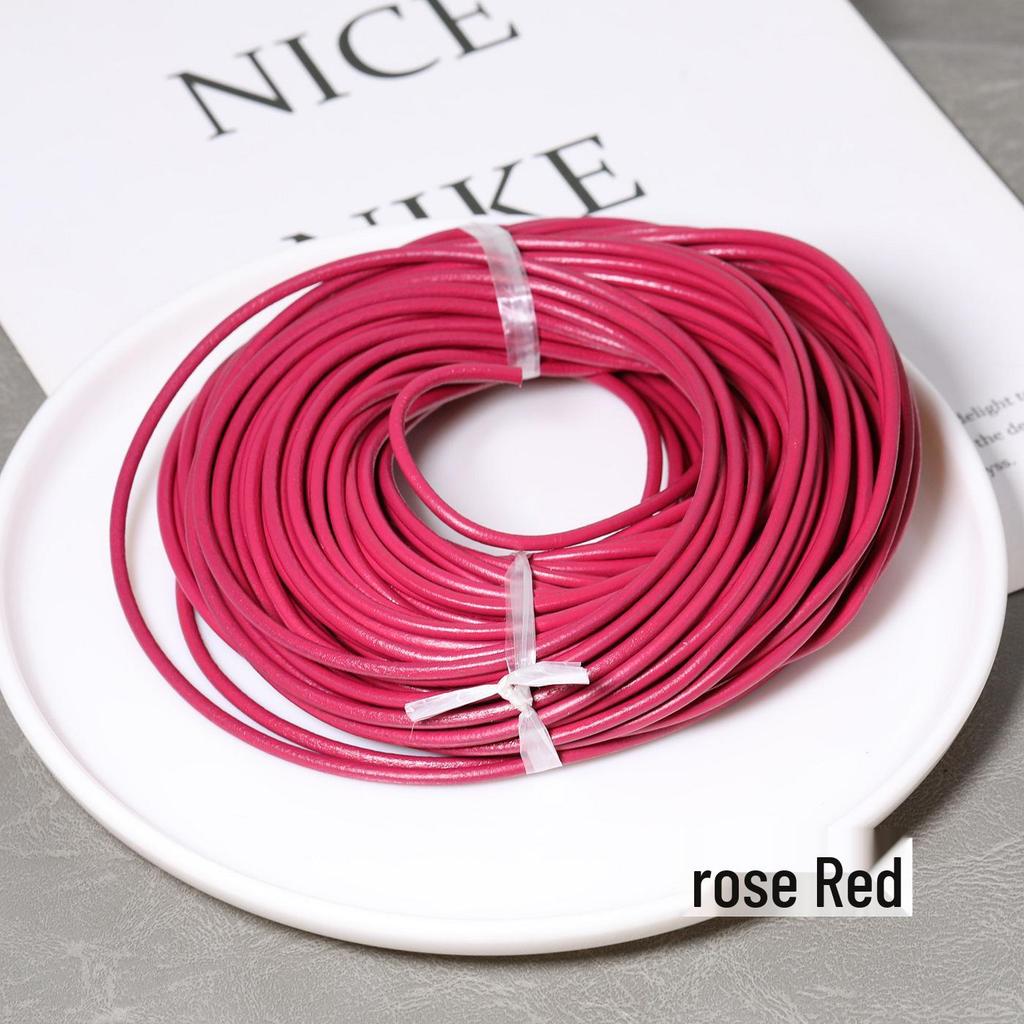 3MM Colored Leather Cord for DIY Jewelry: Round Leather Strip for Bracelet and Necklace Crafting
