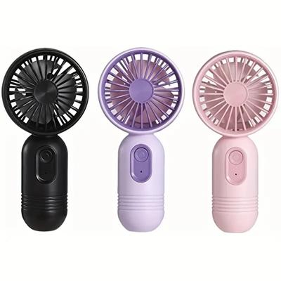 Per USB wiederaufladbarer tragbarer Mini-Ventilator mit 3 Geschwindigkeiten – leichter Handventilator – perfekt für Büro, Outdoor, Reisen und Camping