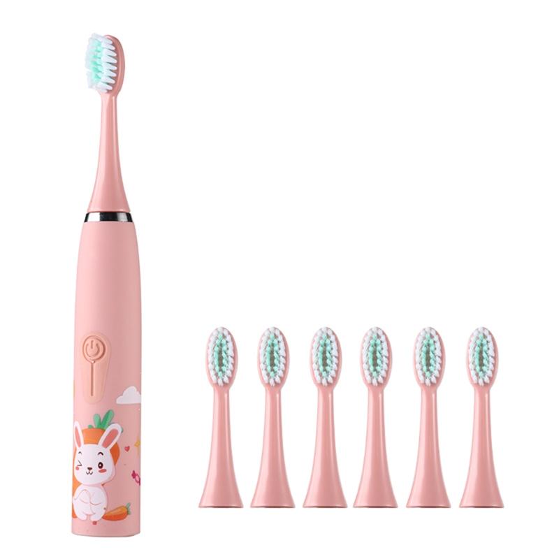 Автоматическая ультразвуковая электрическая зубная щетка с рисунком из мультфильма — фото 6