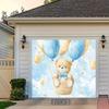 2D Newborn Backdrop, Watercolor Bear with Blue Balloons