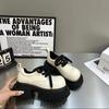 Europäische Plateau-Loafer Damen 2025 neue Mode Retro großer Kopf Höhe erhöhen lässig vielseitig leicht einzelne Schuhe Tide