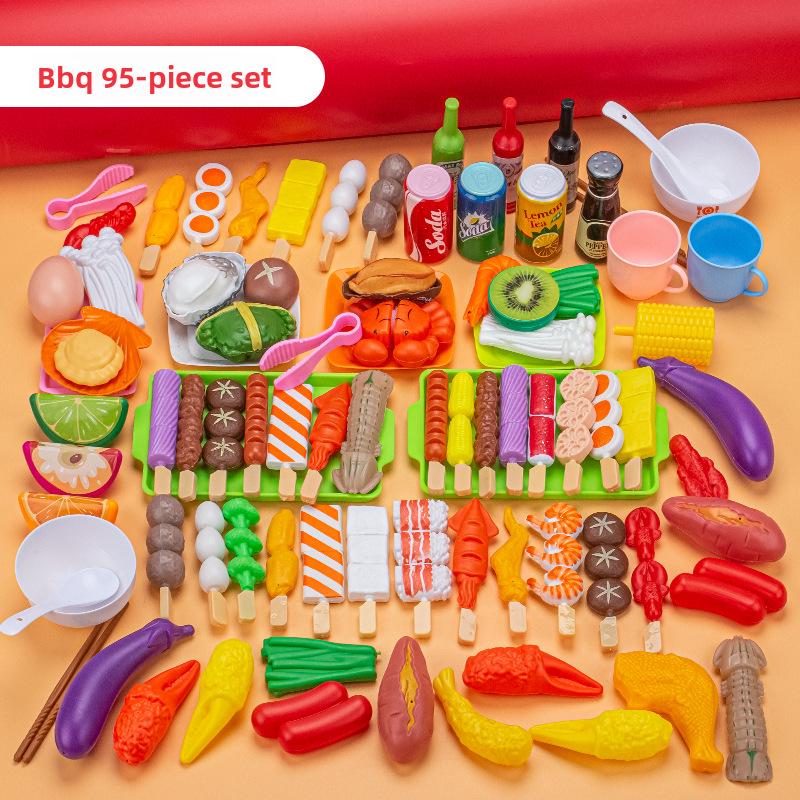 Kids' Pretend Play BBQ Set: Grilled Meat & Skewers Kitchen Toy