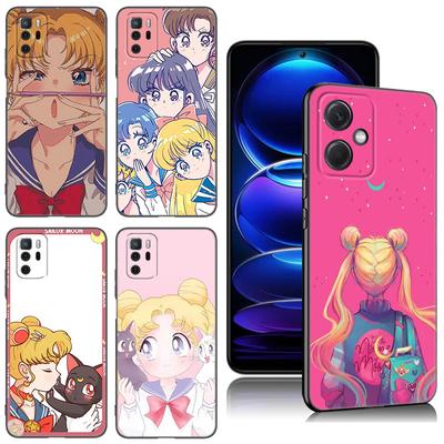 Anime Sailor Moon Black Silicone Phone Case For Xiaomi Redmi Note 10 11 11S 12 13 4G 8 9 11T Pro 5G Plus 8T 9S 10S 12S