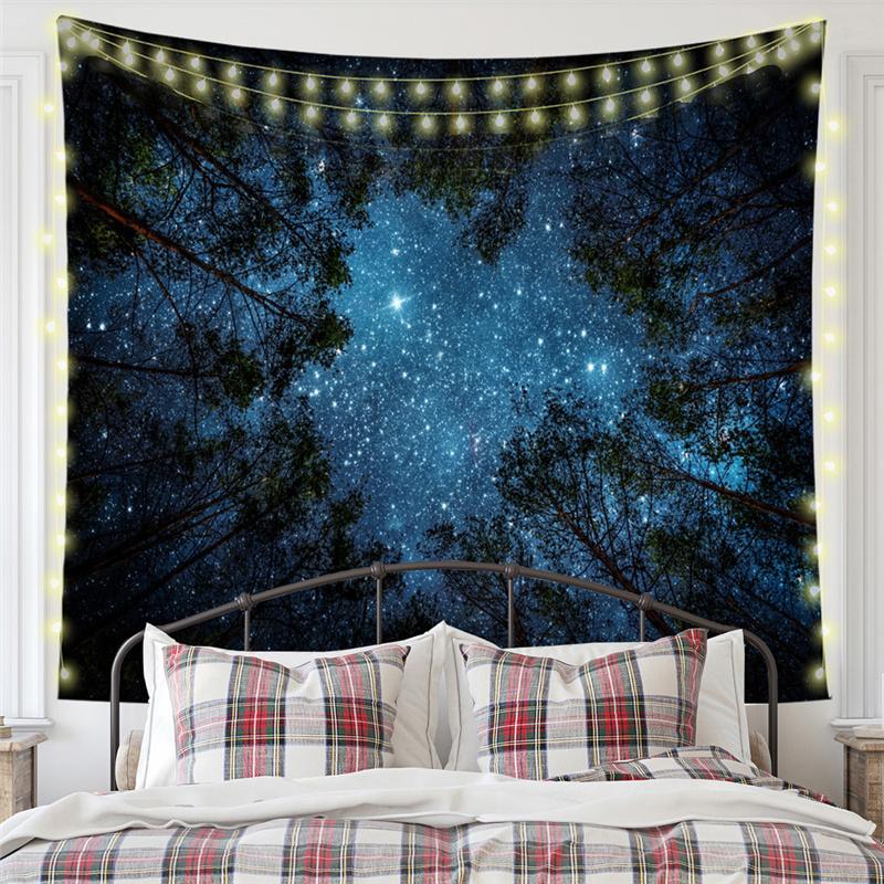 Nordic Nature Forest Landscape Mew Tapestry Background Cloth  HD Hanging Cloth Tapestry Home Decor