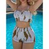 Drawstring Front Shorts Bikinis 2025 High Waist Swimsuit Women Swimwear Female Bathers Bathing Swimming Swim Suit Beachwear
