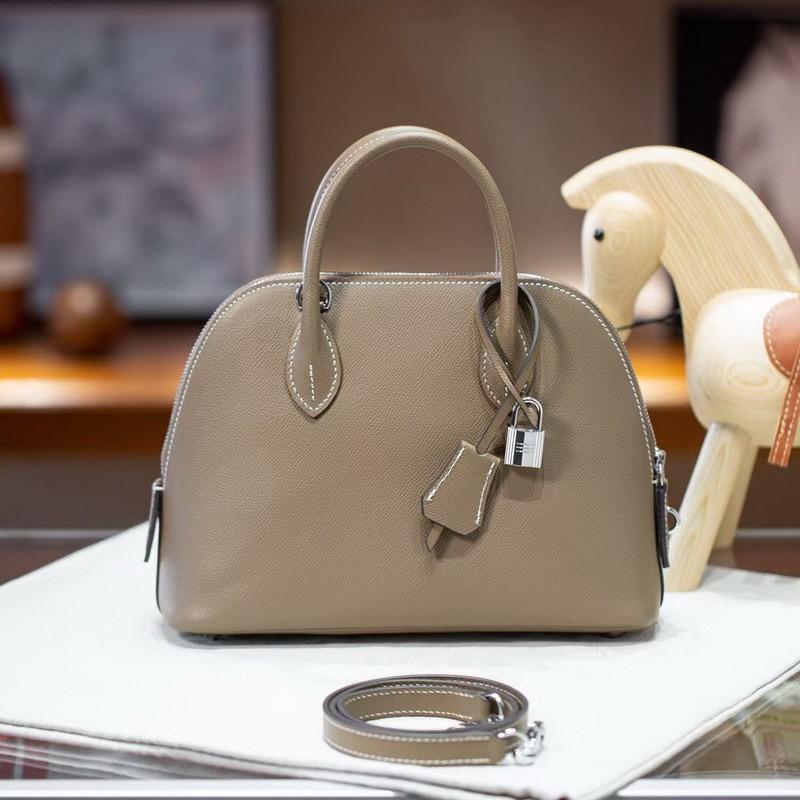 Womens Genuine Leather Epsom Shell Handbag Top Handle Shoulder Crossbody Bag
