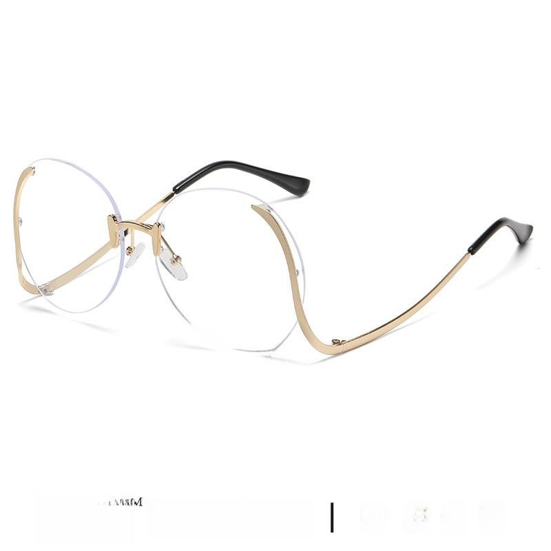 Geometric Metal Frame Fashion Sunglasses For Stylish Outdoor Activities Clear