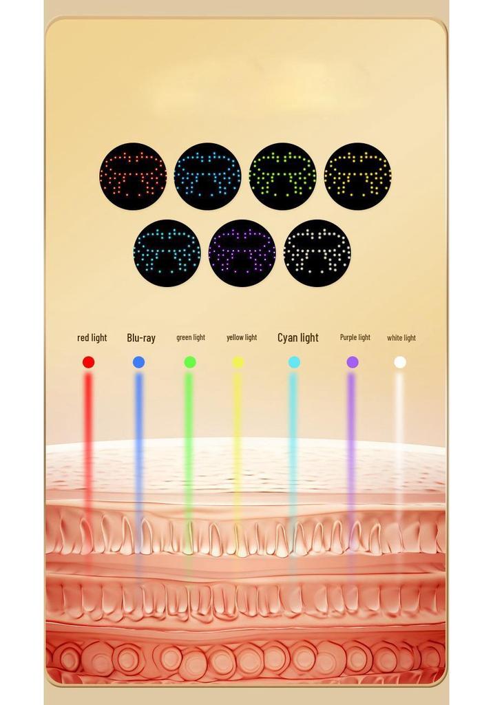 Masque Facial Photonique LED Sept Couleurs - Appareil de Beauté Lumière Rouge pour Soin de la Peau à Domicile