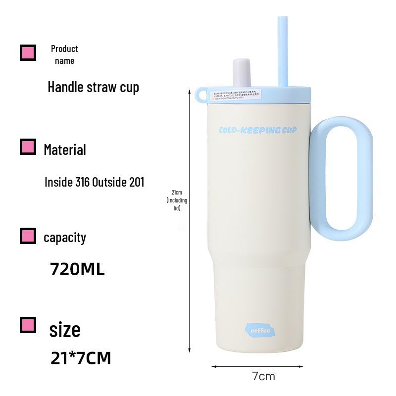 Jumbo Sunset Icebreaker Stainless Steel Thermos with Handle & Straw - Large Capacity, Portable Cold Storage for Outdoors