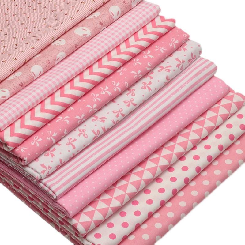 Pink series Cotton Fabric Assorted Pre-Cut Floral Cloth Sewing Patchwork DIY Decor Needlework DIY Handmade Material