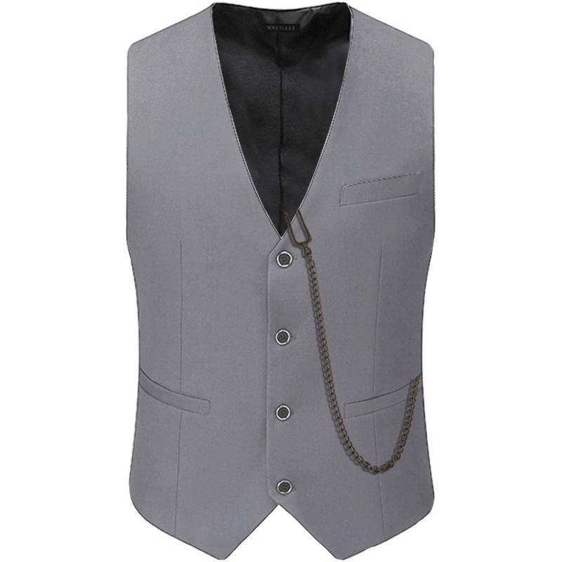 Nieuwe veelkleurige modieuze prom party vest heren formele retro vest mouwloze riem accessoires effen kleur zakelijke vest heren