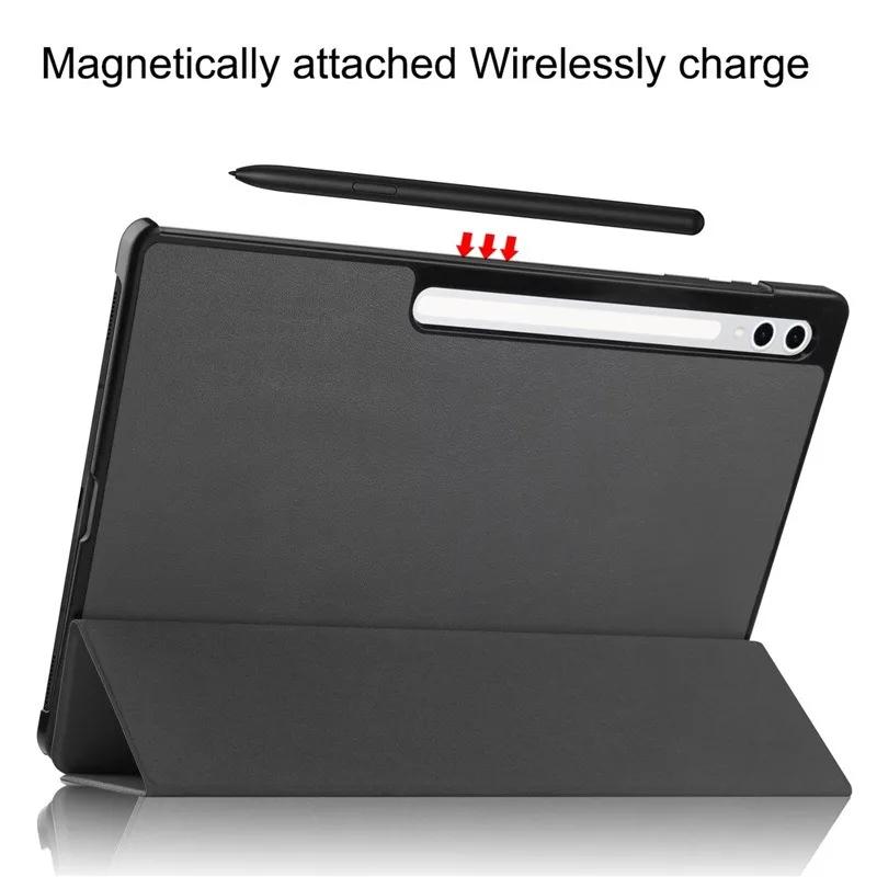 For Samsung Galaxy Tab S10+ 5G SM-X820 SM-X826B 12.4 Inch Magnetic Trifold Stand Cover for Samsung Galaxy Tab S10 Plus 12.4