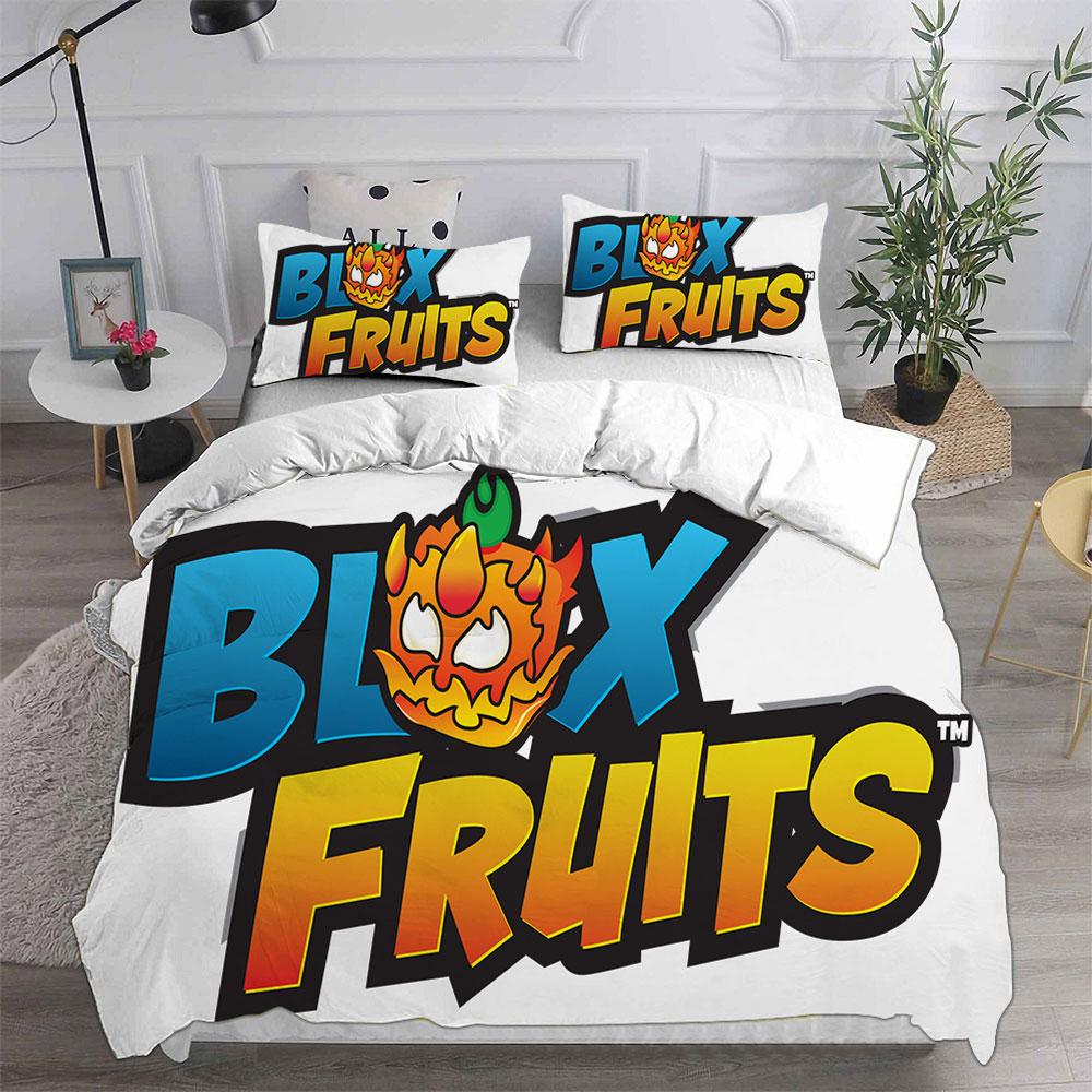 Fashion Game Blox Fruits Bedding Sets Bed Cover Comforter Duvet Cover Pillow Case 2-3 Pieces Sets Kids Adult Bedroom Decoration