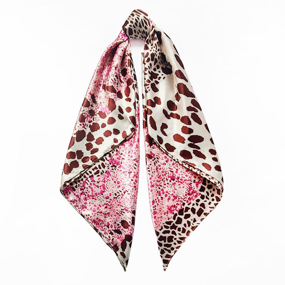 90cm Leopard-Print Silk Scarf/Headscarf – Versatile Women’s Rayon Scarf