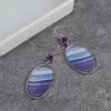 Boho Ethnic Style Oval Purple Synthetic Gem Dangle EarringsTrendy Jewelry For Women Perfect Gift Idea
