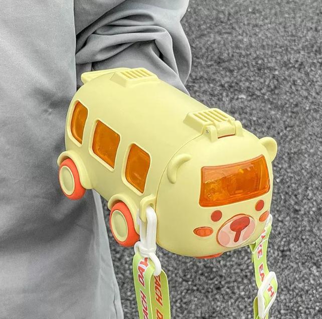 Cute Toy Car Cup with Straw Indoor and Outdoor Water Bottle Large Capacity Plastic Mug for Summer Drinkware Water Bottles