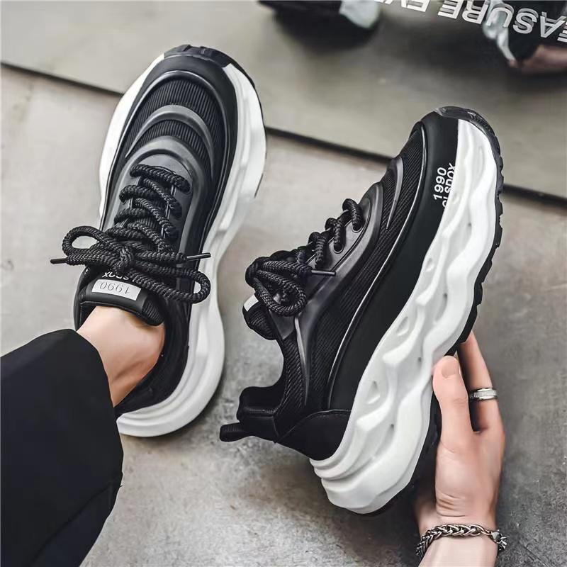 Fashion Casual Color Block Mesh Breathable Increased Internal Platform Designer Chunky Sneakers for Men Women Fashion Running Men Shoes