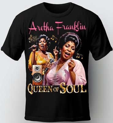 ARETHA FRANKLIN T-SHIRT. COLOR BLACK. JAZZ TEES, SOUL T-SHIRTS. MILES. R N B Unisex T-Shirt