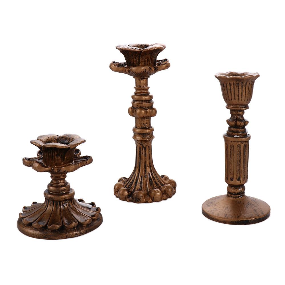Vintage Retro Metal Taper Candle Holder Candlelight Display Candlestick Stand Candle Pillar