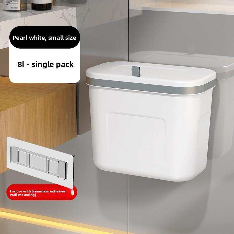 Wall-mounted Trash Can for Household Toilets and Kitchens. Hangable Model. Easy To Clean. Toilet Room Model. Garbage Can with Lid.